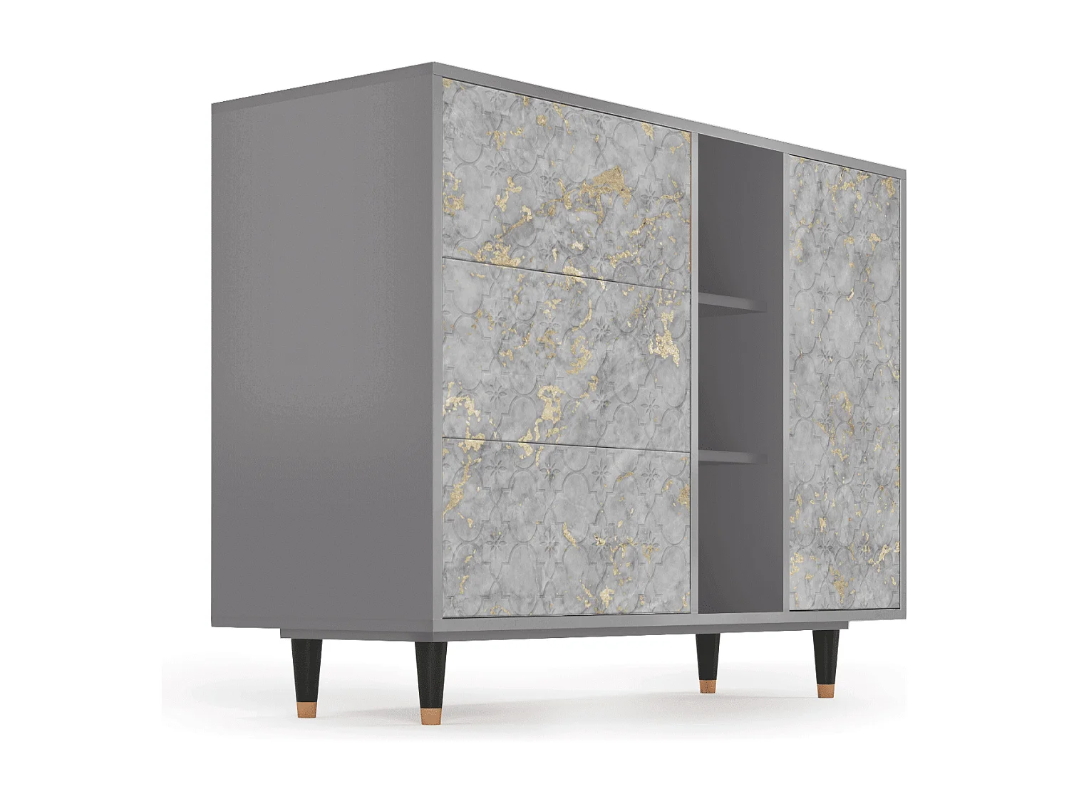 Buffet - 125x98x48 cm - BS2 - Mariana Trench, Gris