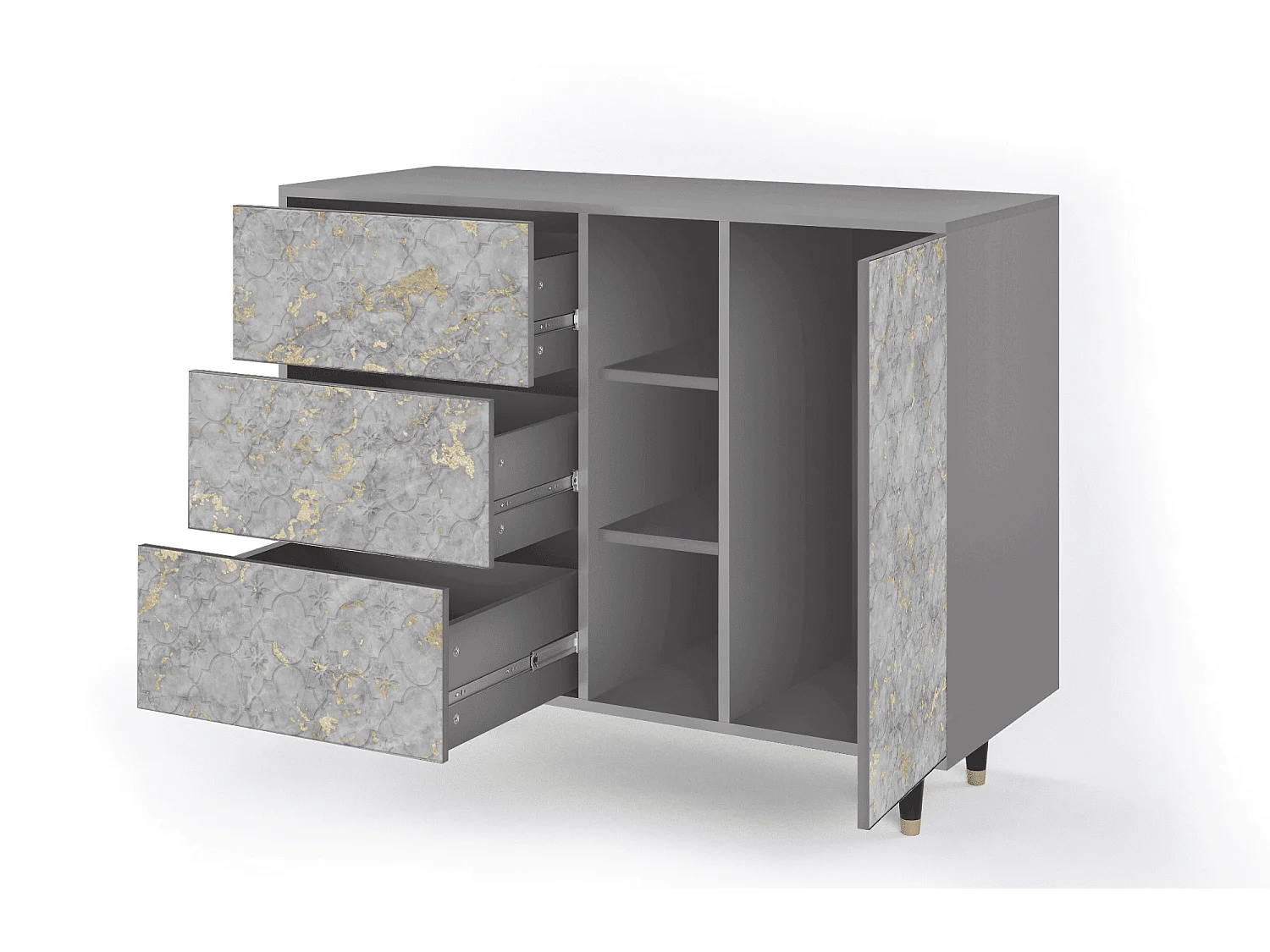 Buffet - 125x98x48 cm - BS2 - Mariana Trench, Gris