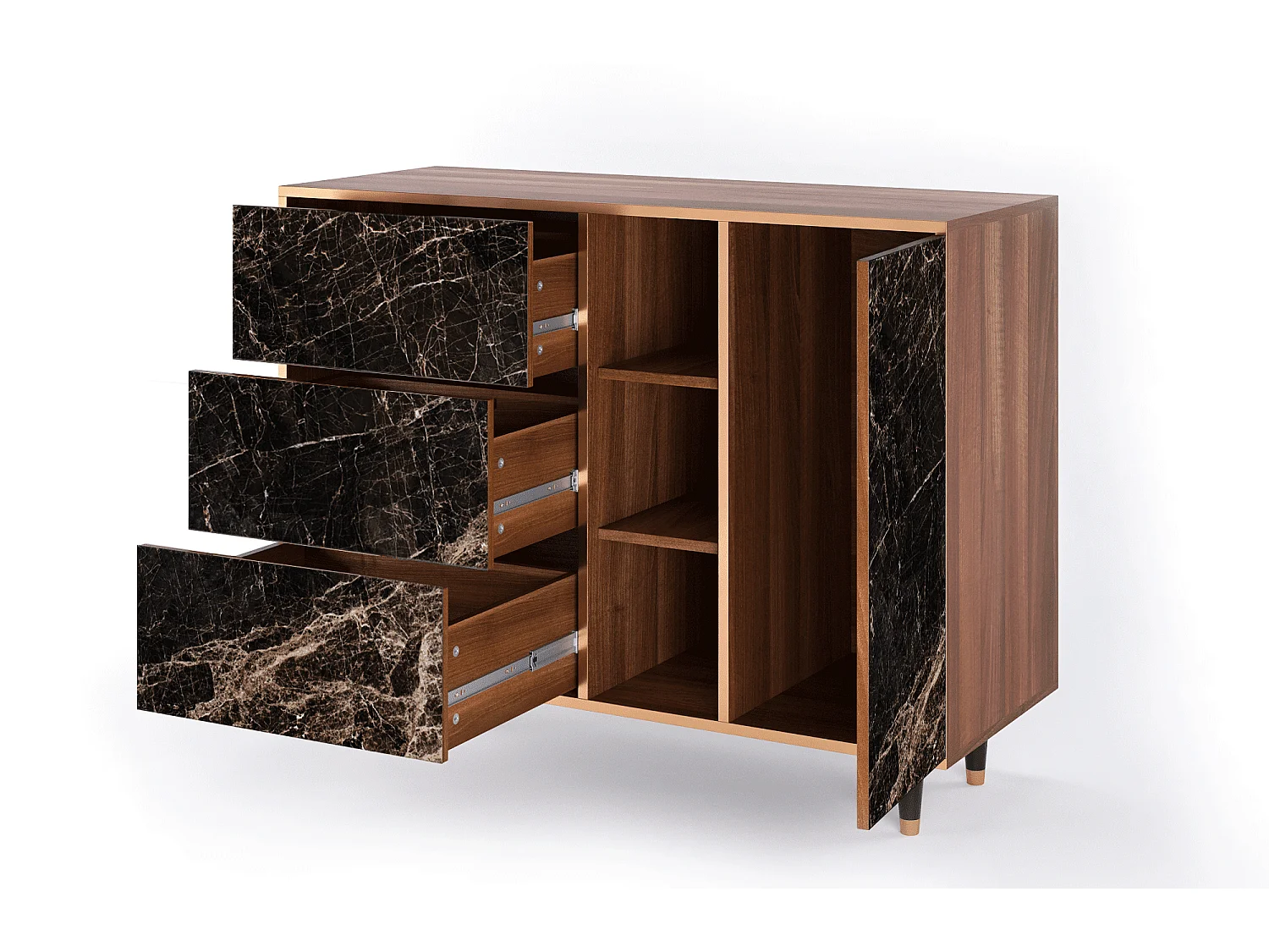 Credenza - 125x98x48 cm - BS2 - Night Abyss, Noce