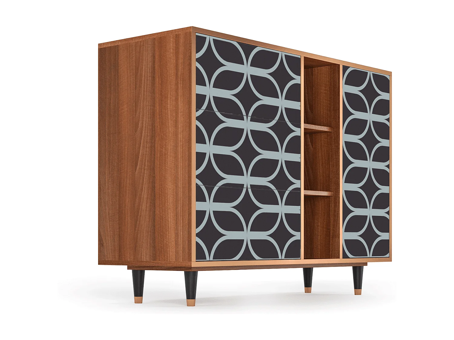 Buffet - 125x98x48 cm - BS2 - Braided Blue, Noyer