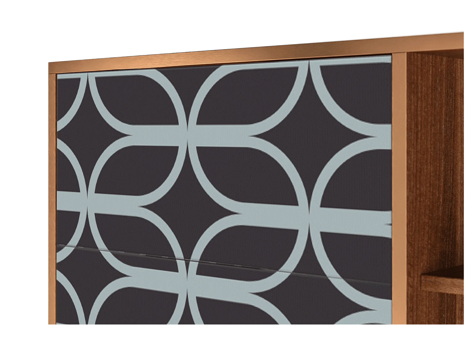 Buffet - 125x98x48 cm - BS2 - Braided Blue, Noyer