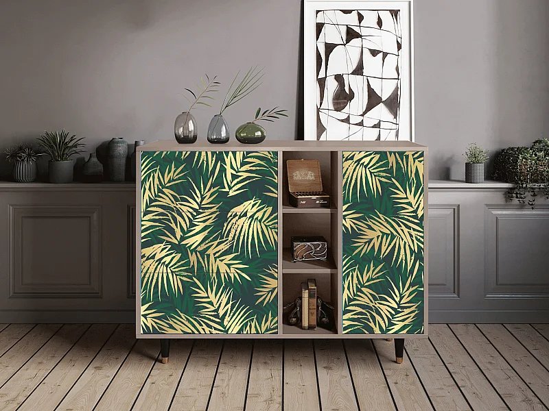 Buffet - 125x98x48 cm - BS2 - Sunny Palm Tree, Latte