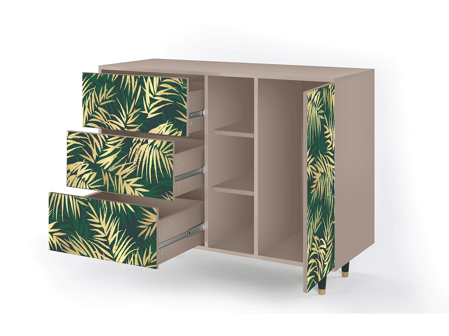 Buffet - 125x98x48 cm - BS2 - Sunny Palm Tree, Latte