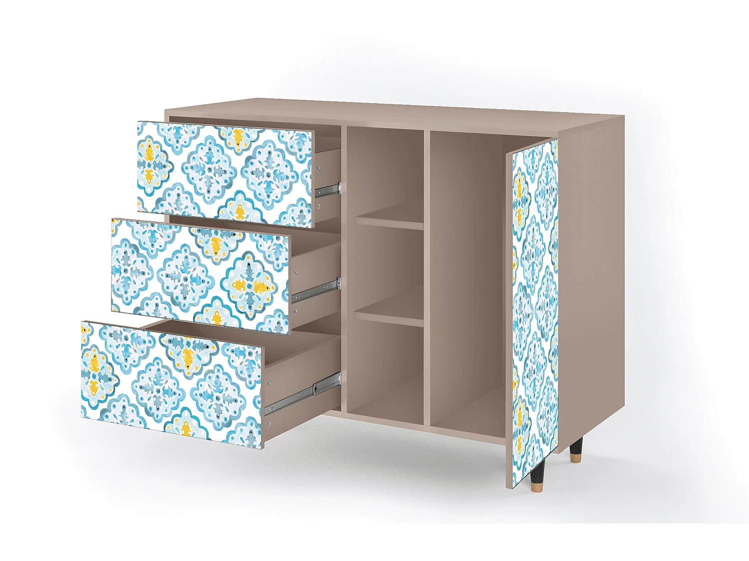 Credenza - 125x98x48 cm - BS2 - Portugese tiles, Latte