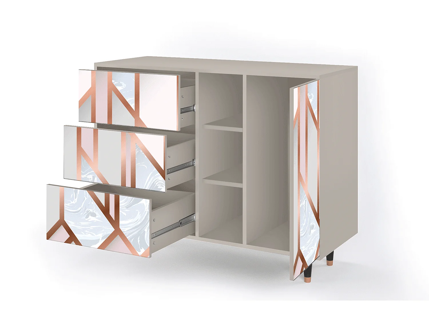 Credenza - 125x98x48 cm - BS2 - Champagne Story, Sabbia