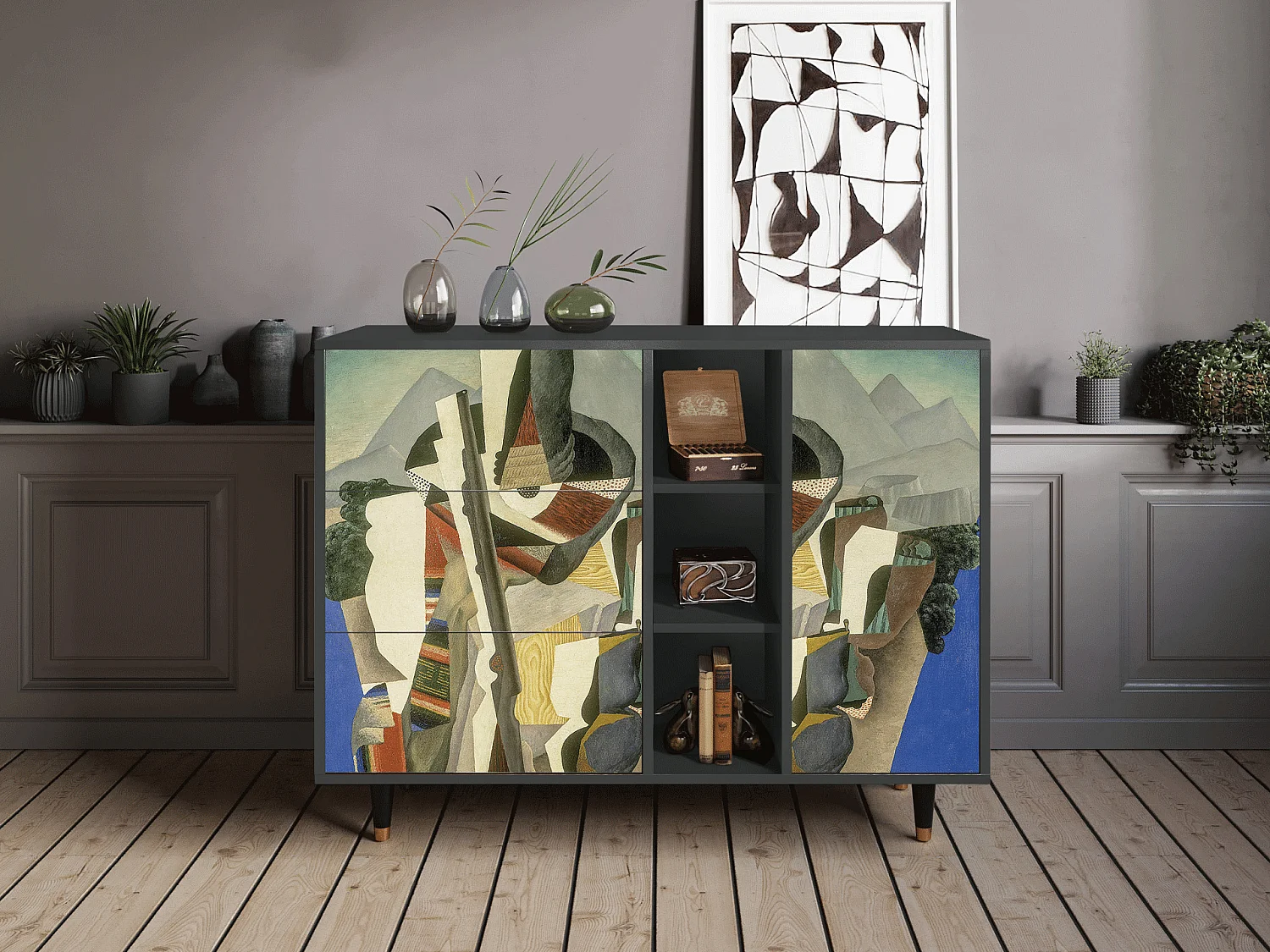 Buffet - 125x98x48 cm - BS2 - The Cubist Paintings , Anthracite