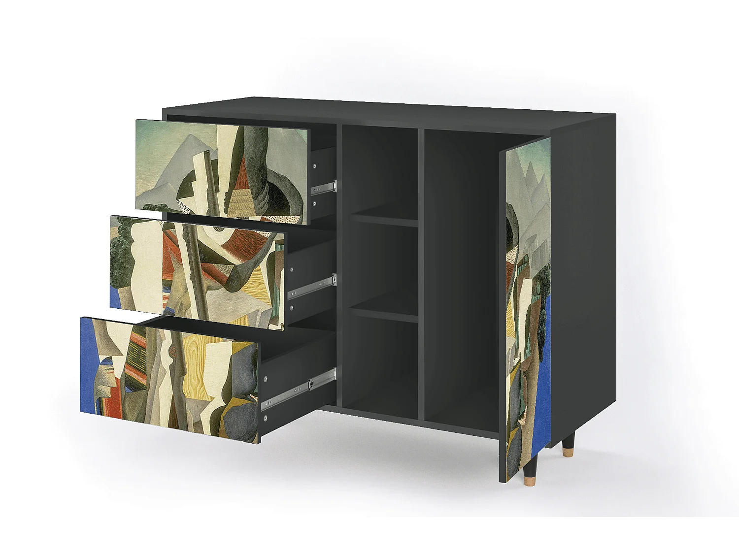Buffet - 125x98x48 cm - BS2 - The Cubist Paintings , Anthracite