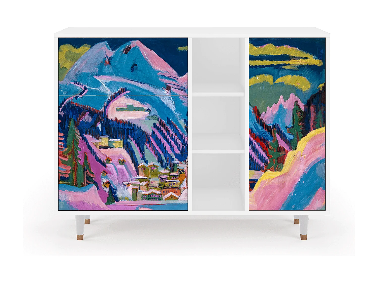 Buffet - 125x98x48 cm - BS2 - Davos Winter, Blanc