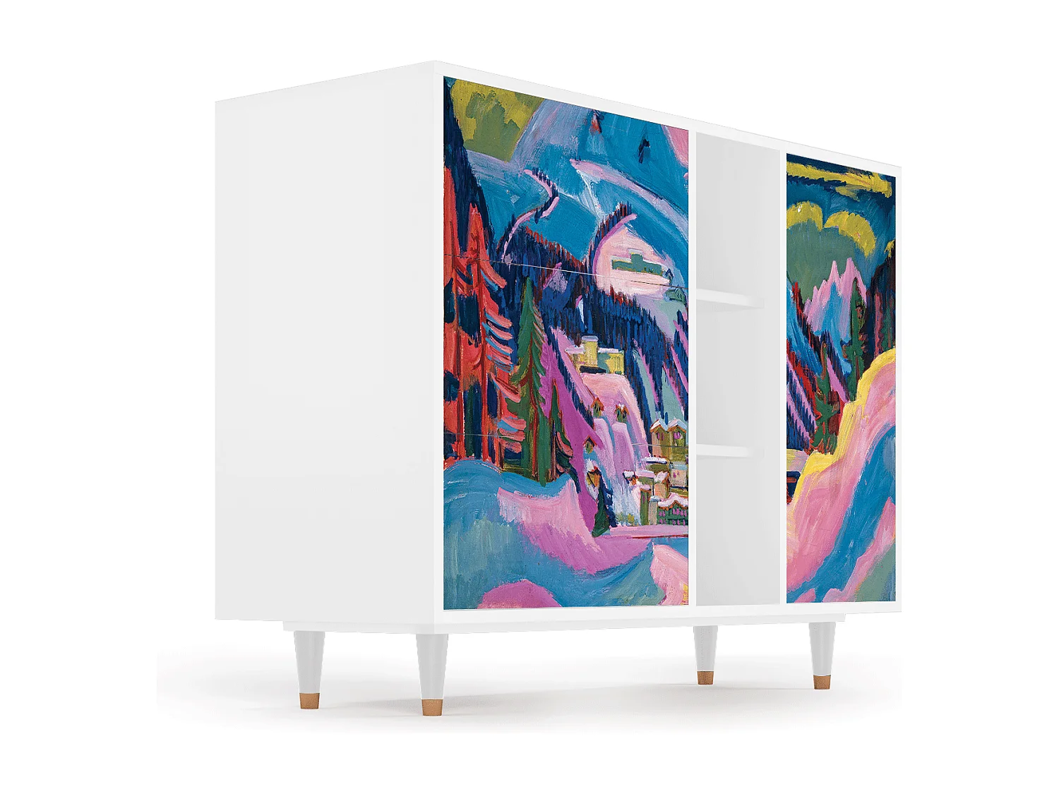 Buffet - 125x98x48 cm - BS2 - Davos Winter, Blanc