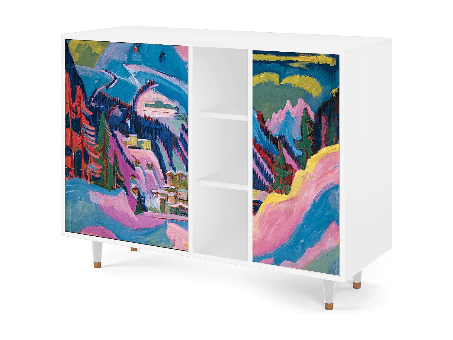 Buffet - 125x98x48 cm - BS2 - Davos Winter, Blanc