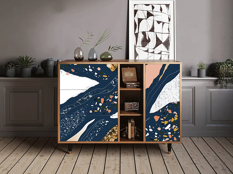 Kredens - 125x98x48 cm - BS2 - Nude Iceberg, Orzech