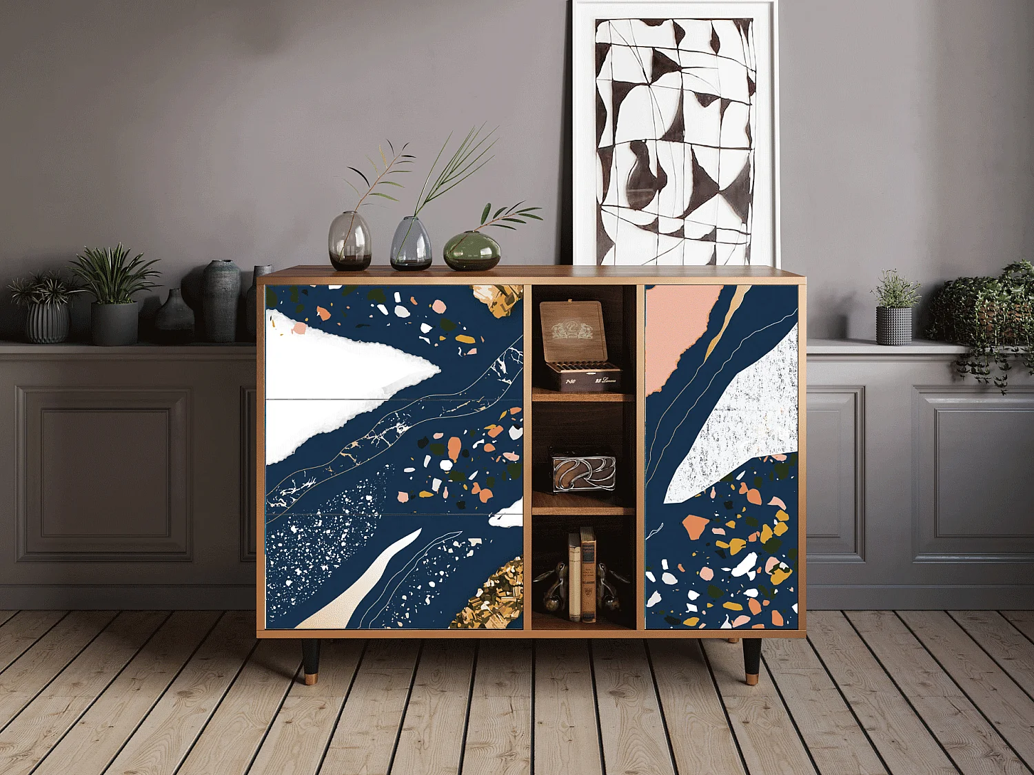 Aparador - 125x98x48 cm - BS2 - Nude Iceberg, Nogal