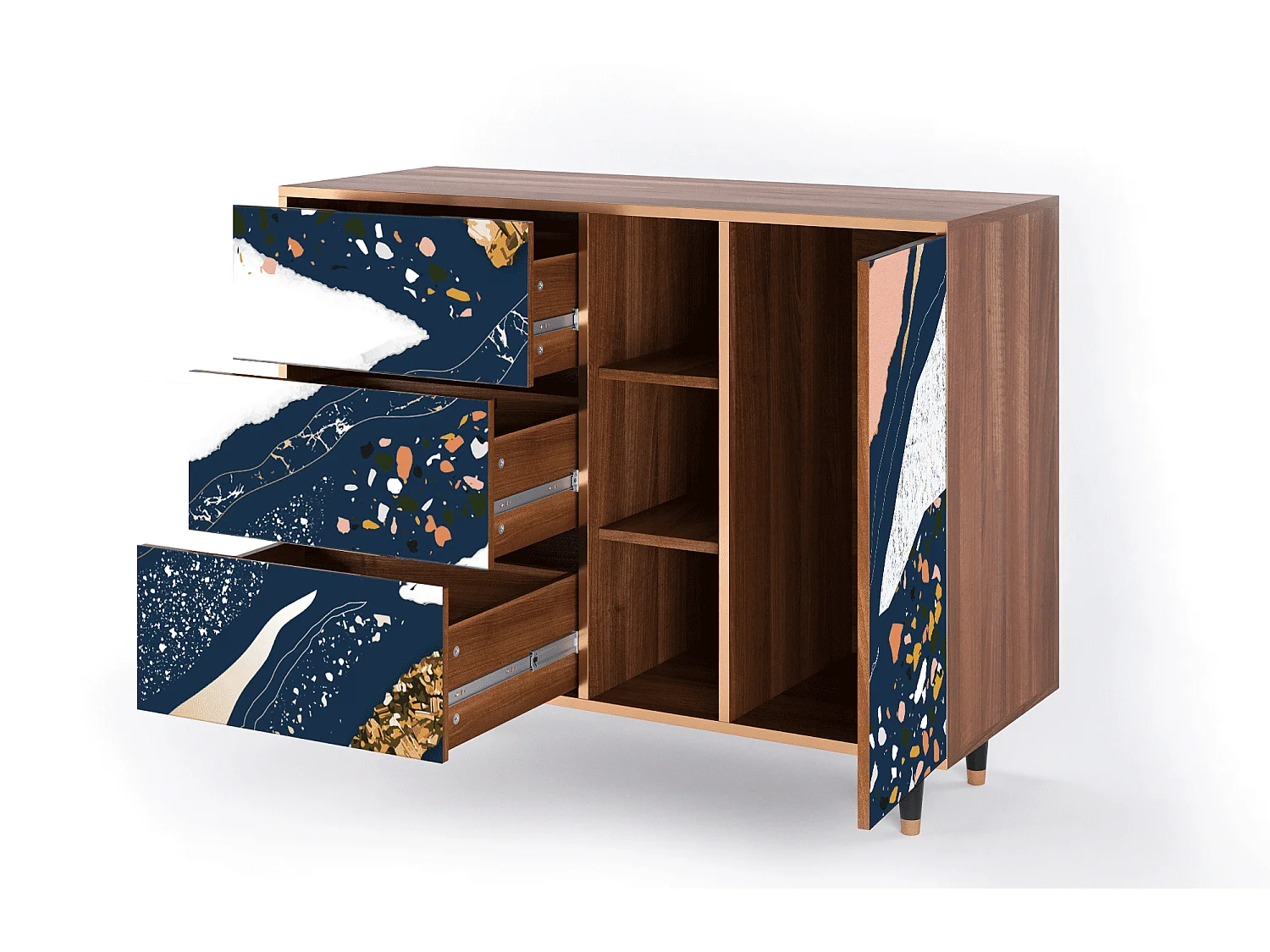 Aparador - 125x98x48 cm - BS2 - Nude Iceberg, Nogal