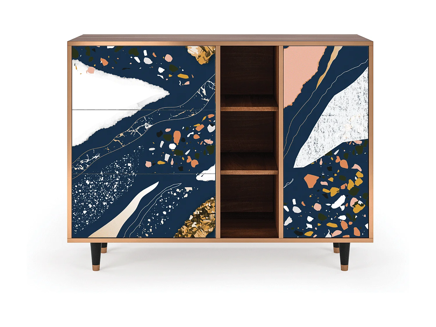 Kredens - 125x98x48 cm - BS2 - Nude Iceberg, Orzech