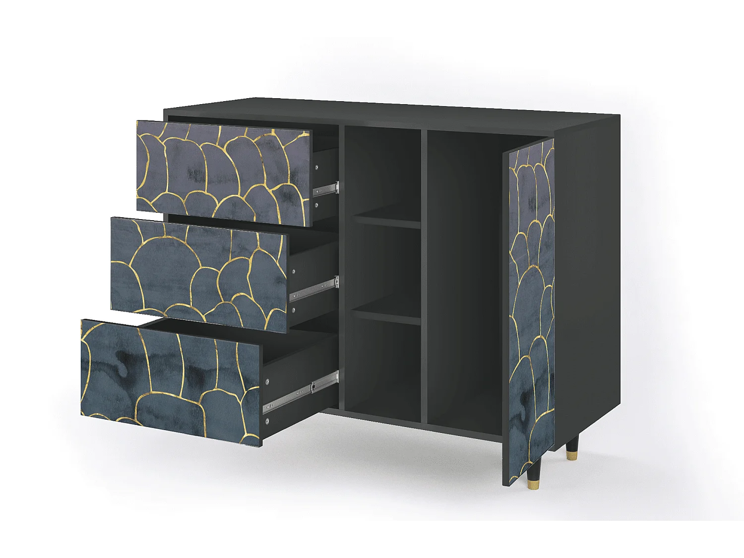 Credenza - 125x98x48 cm - BS2 - Blue Lagoon, Antracite