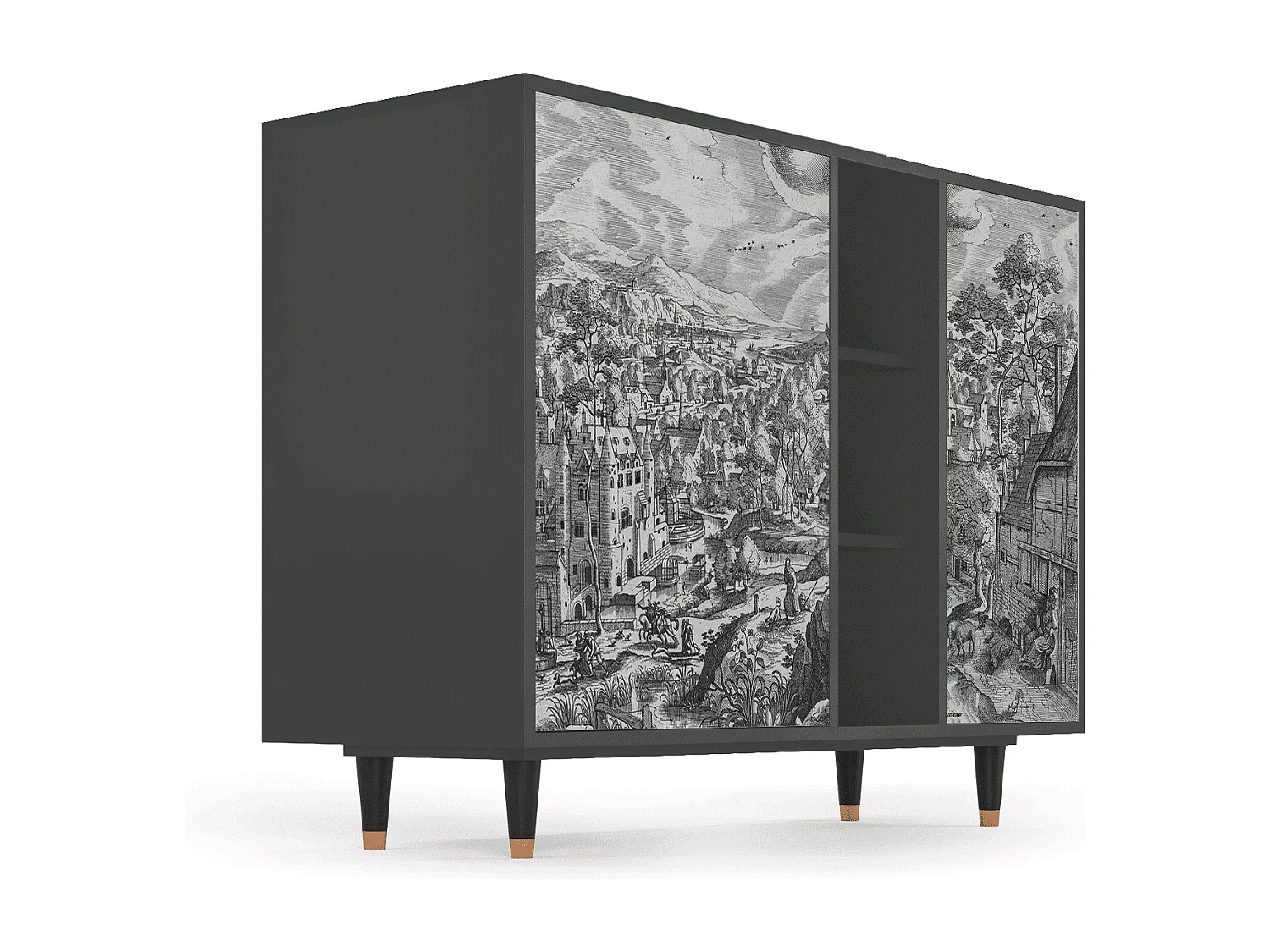 Credenza - 125x98x48 cm - BS2 - Bird Dropping, Antracite