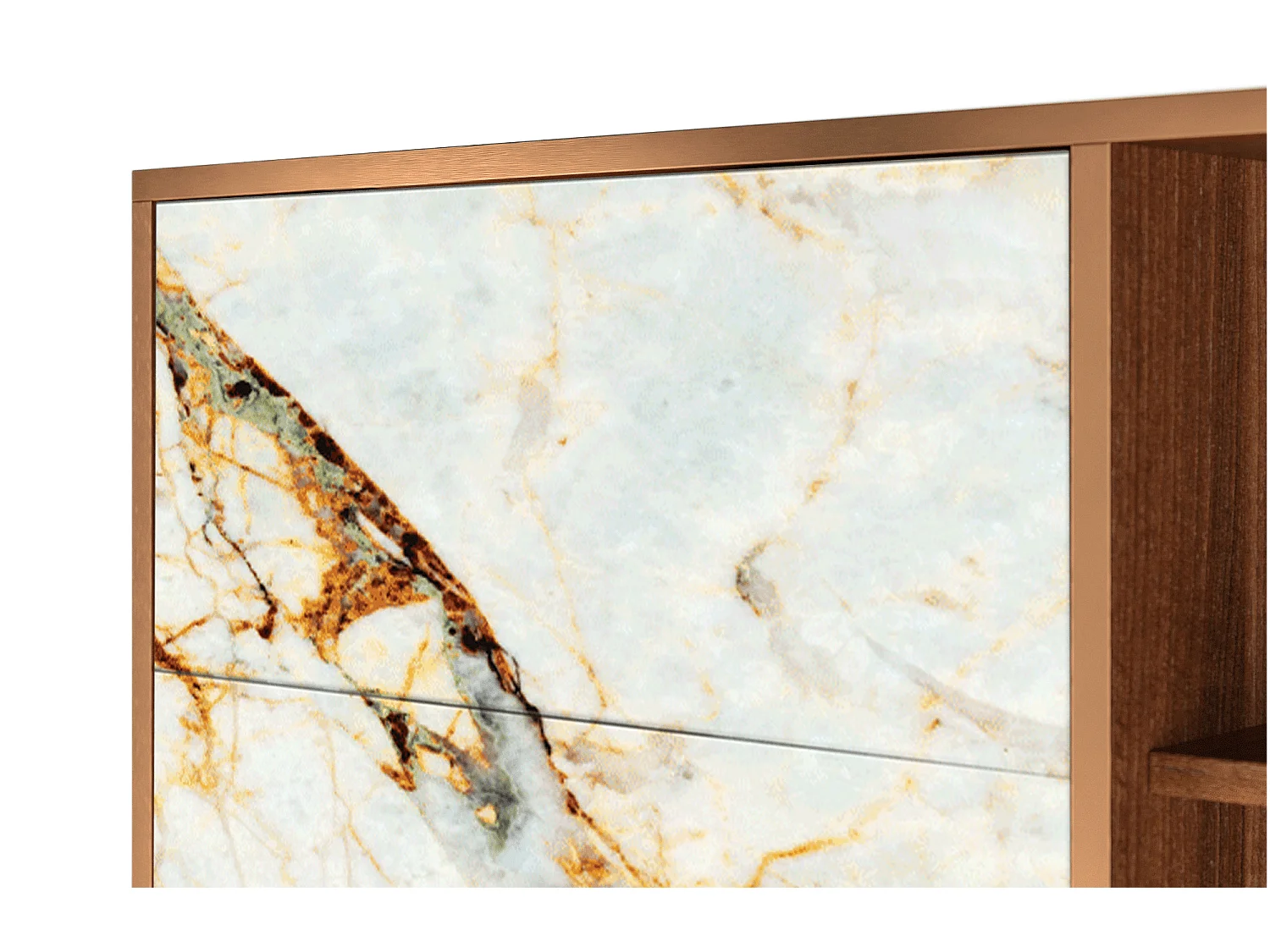 Buffet - 125x98x48 cm - BS2 - Sabley Marble, Noyer