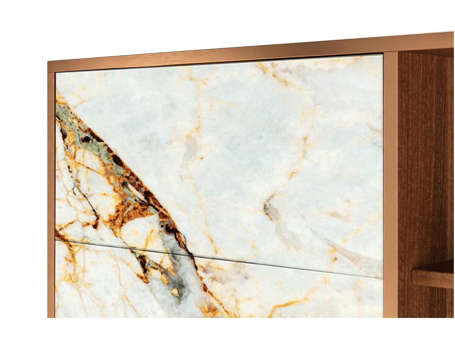 Buffet - 125x98x48 cm - BS2 - Sabley Marble, Noyer