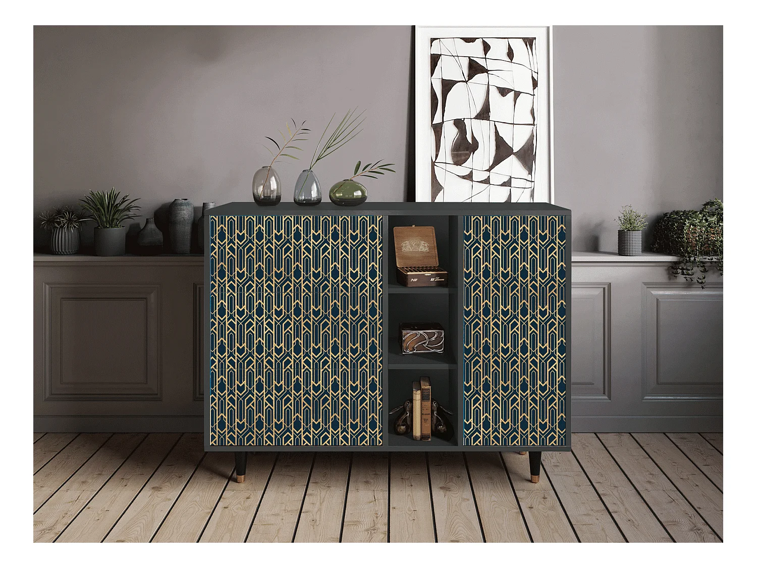 Sideboard - 125x98x48 cm - BS2 - Golden Empire, Anthrazit