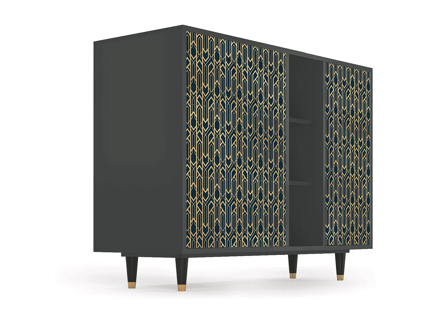 Sideboard - 125x98x48 cm - BS2 - Golden Empire, Anthrazit