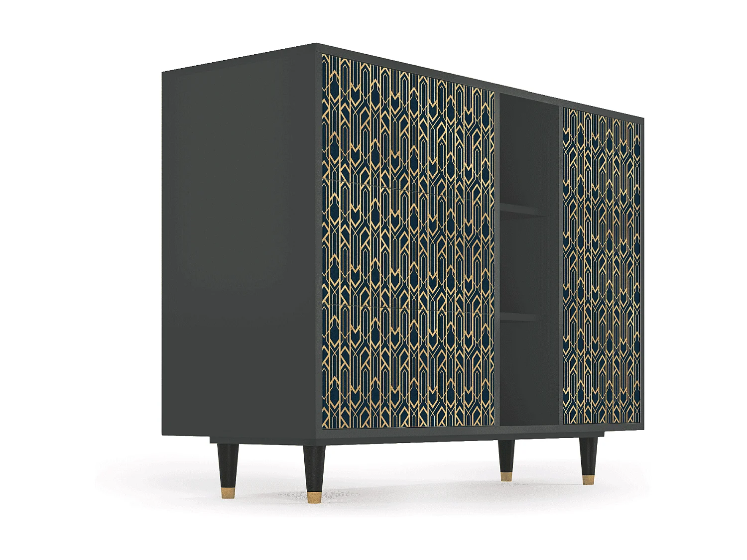Buffet - 125x98x48 cm - BS2 - Golden Empire, Anthracite