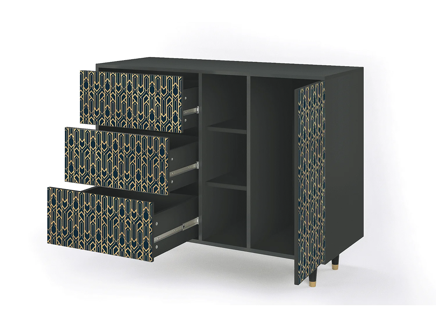 Buffet - 125x98x48 cm - BS2 - Golden Empire, Anthracite