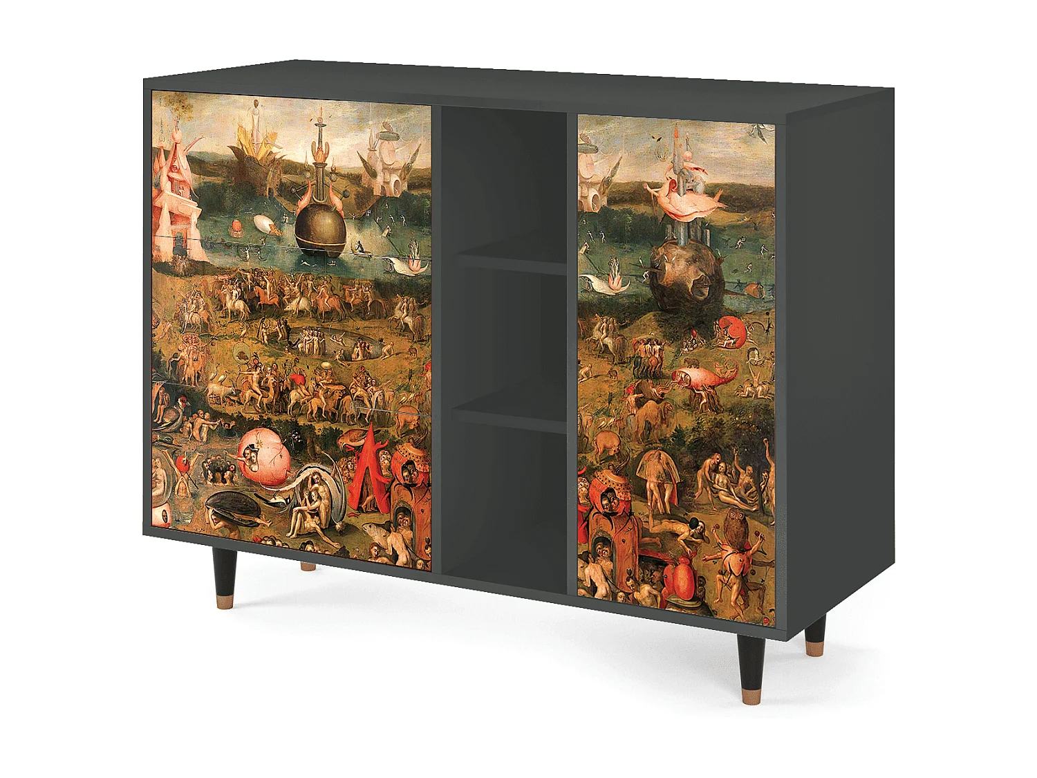 Kredens - 125x98x48 cm - BS2 - Garden of Delights , Antracyt