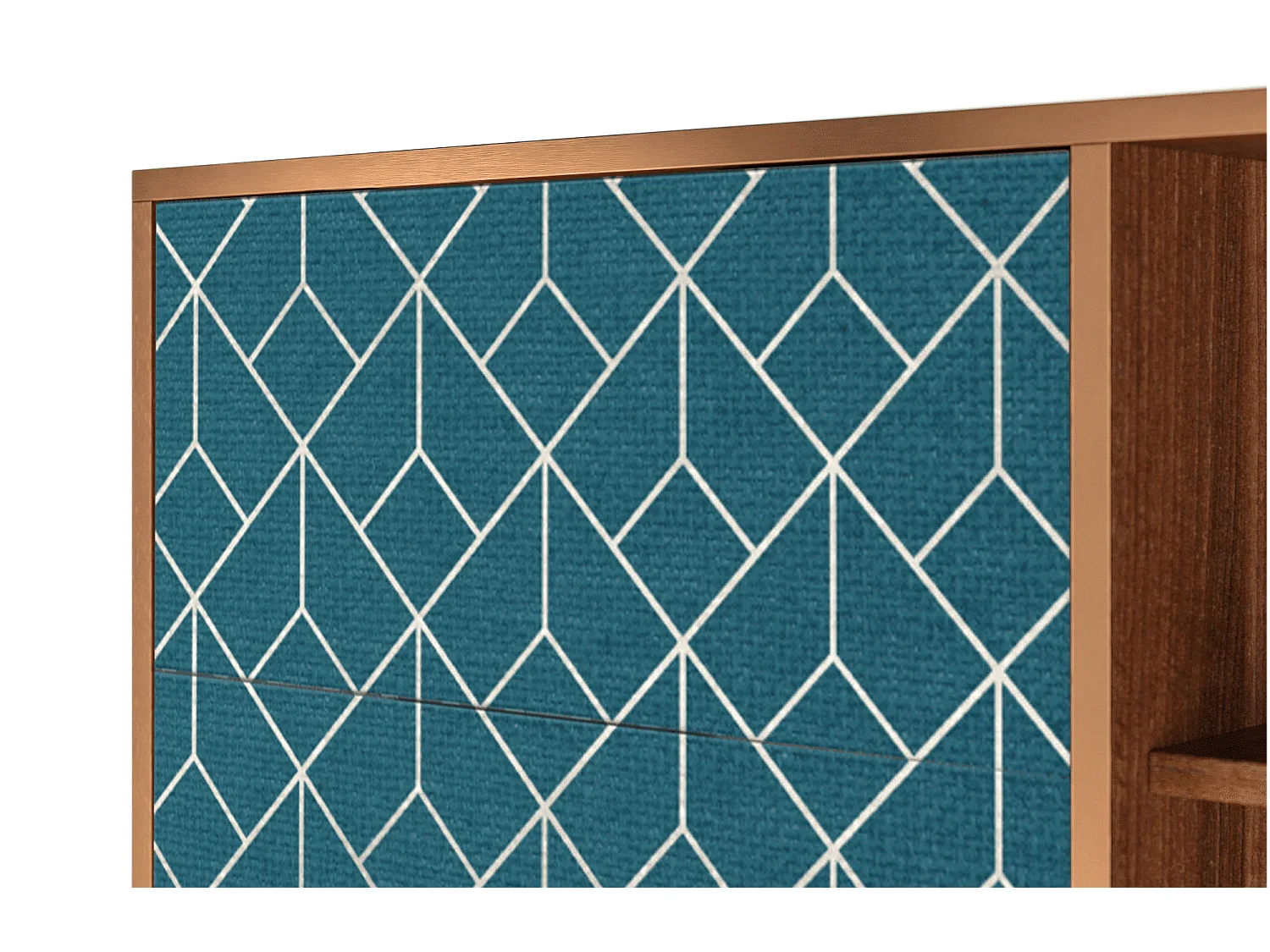 Buffet - 125x98x48 cm - BS2 - Turquoise Geometry, Noyer