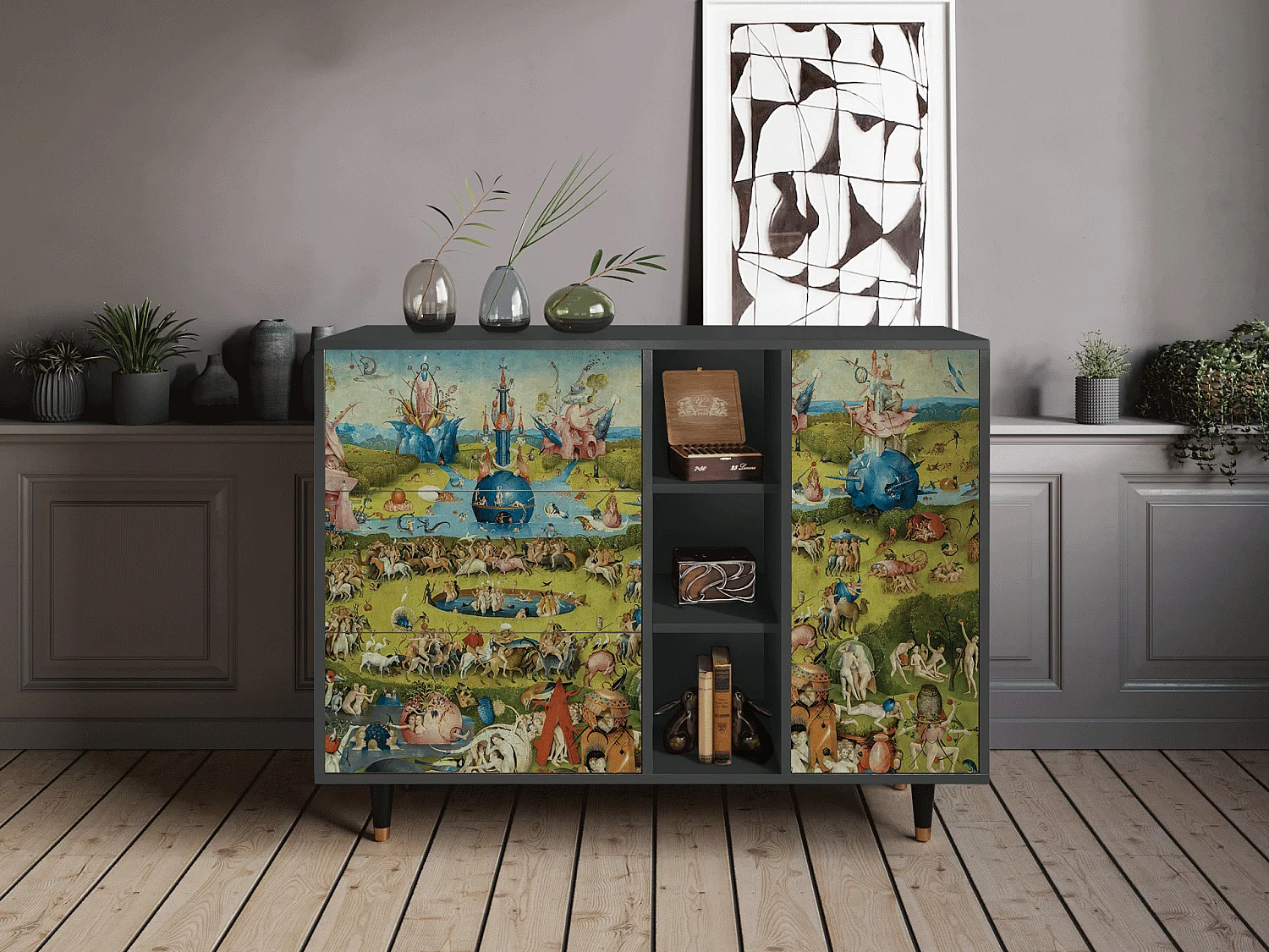 Kredens - 125x98x48 cm - BS2 - The Garden 2 by Bosch, Antracyt