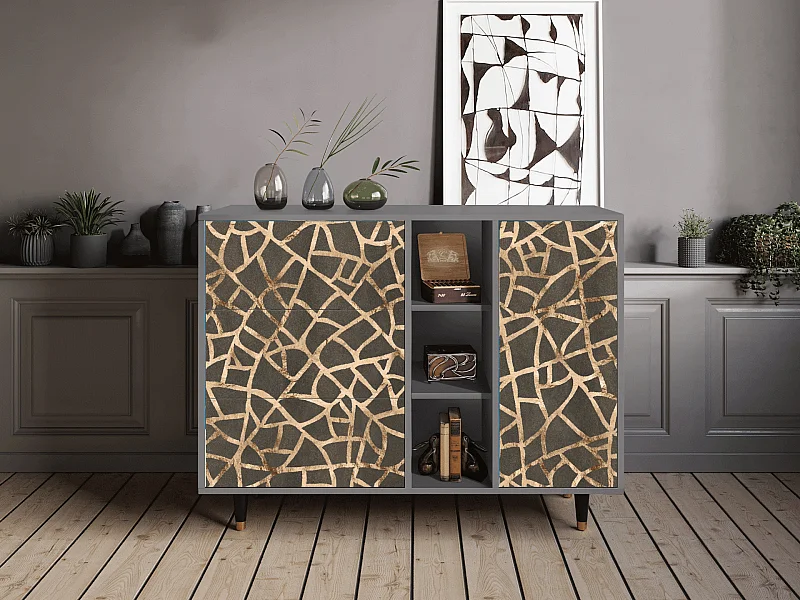 Buffet - 125x98x48 cm - BS2 - Enlarged Leaf, Gris