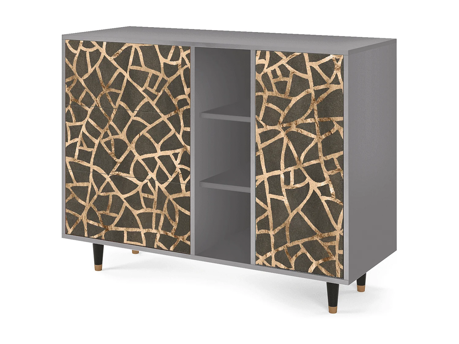 Buffet - 125x98x48 cm - BS2 - Enlarged Leaf, Gris