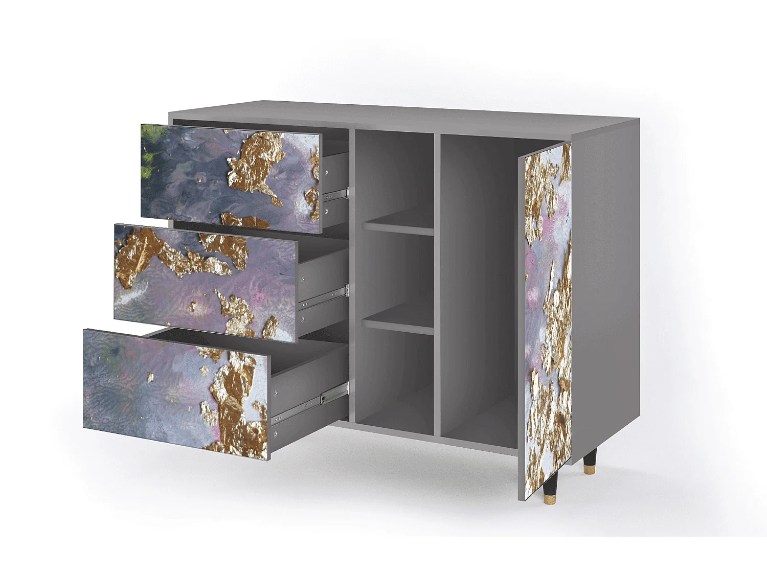 Aparador - 125x98x48 cm - BS2 - Planet Earth, Gris