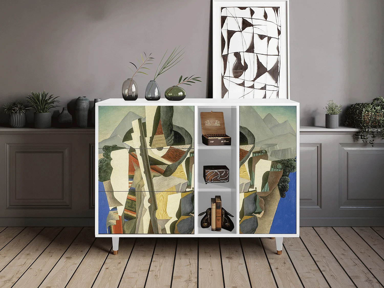 Buffet - 125x98x48 cm - BS2 - The Cubist Paintings , Blanc