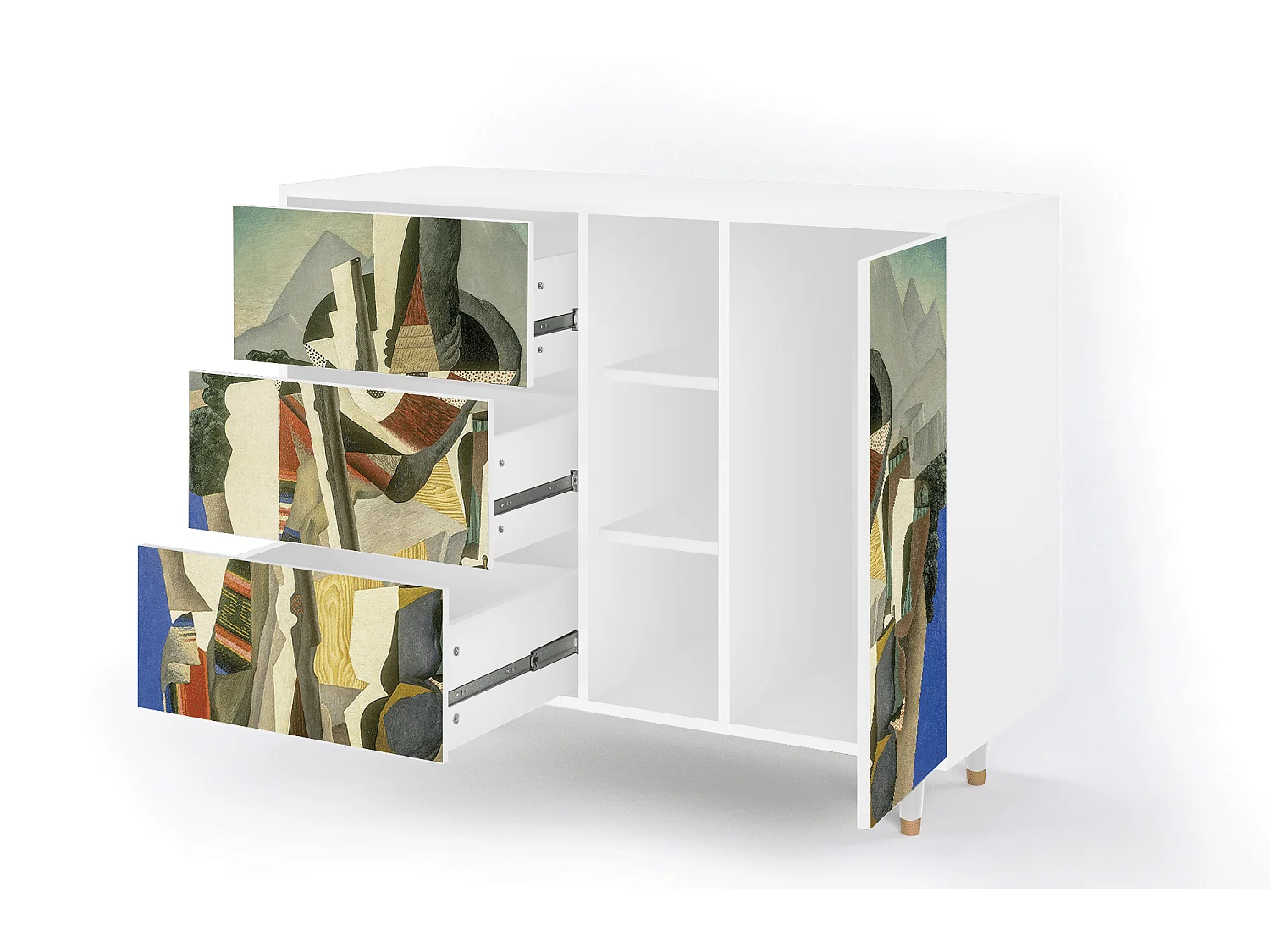 Buffet - 125x98x48 cm - BS2 - The Cubist Paintings , Blanc