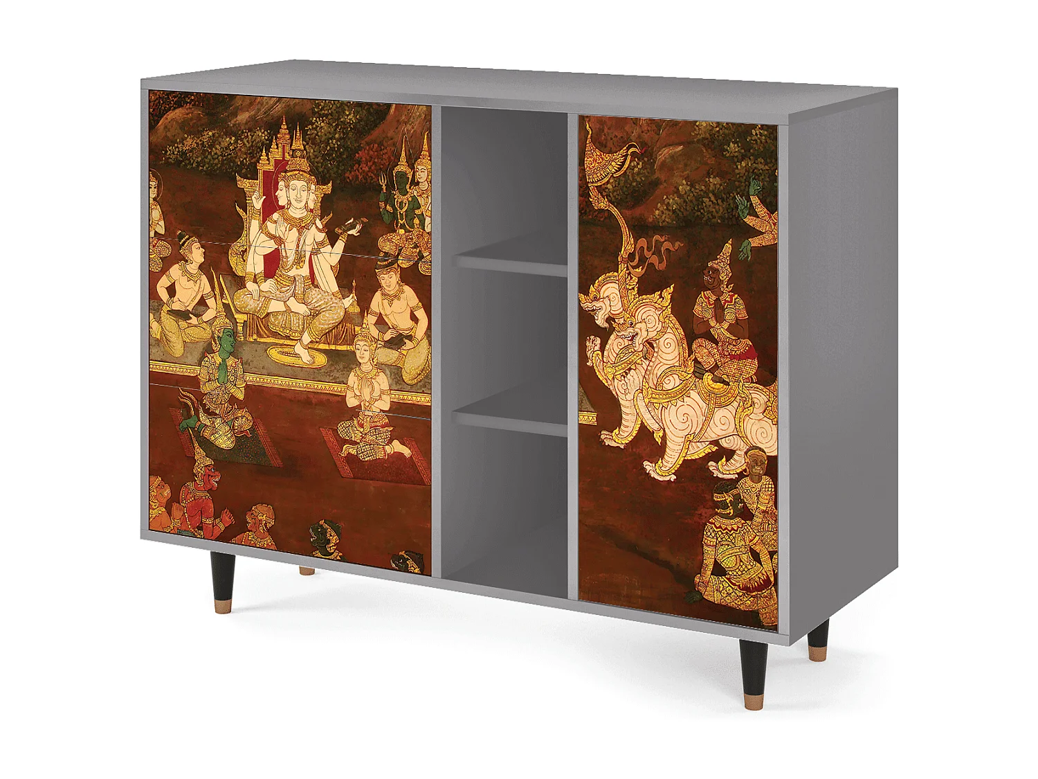 Buffet - 125x98x48 cm - BS2 - Malyavan, Gris