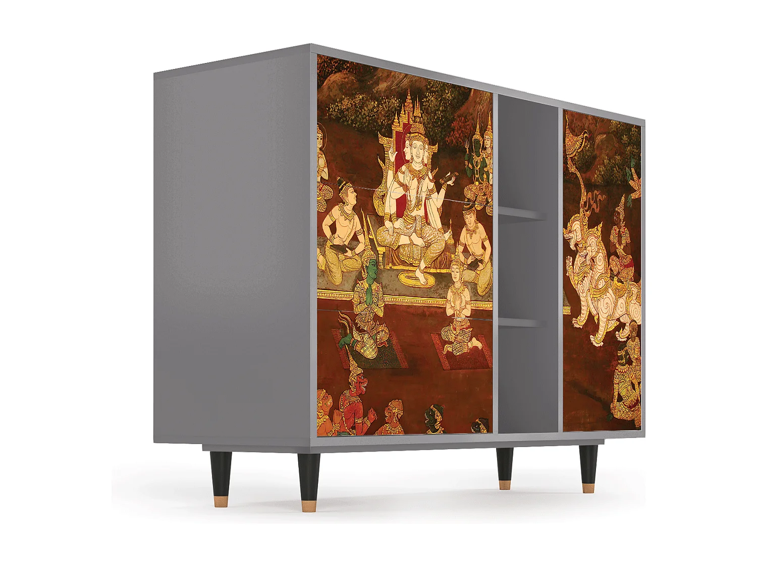 Buffet - 125x98x48 cm - BS2 - Malyavan, Gris