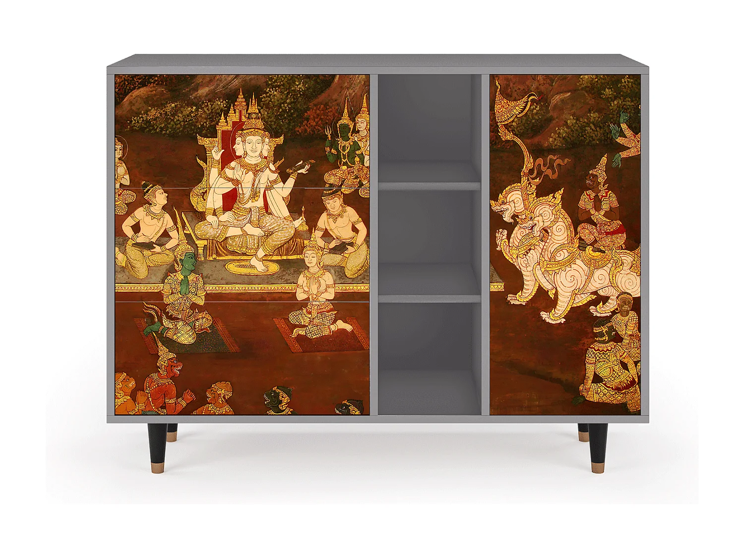 Buffet - 125x98x48 cm - BS2 - Malyavan, Gris