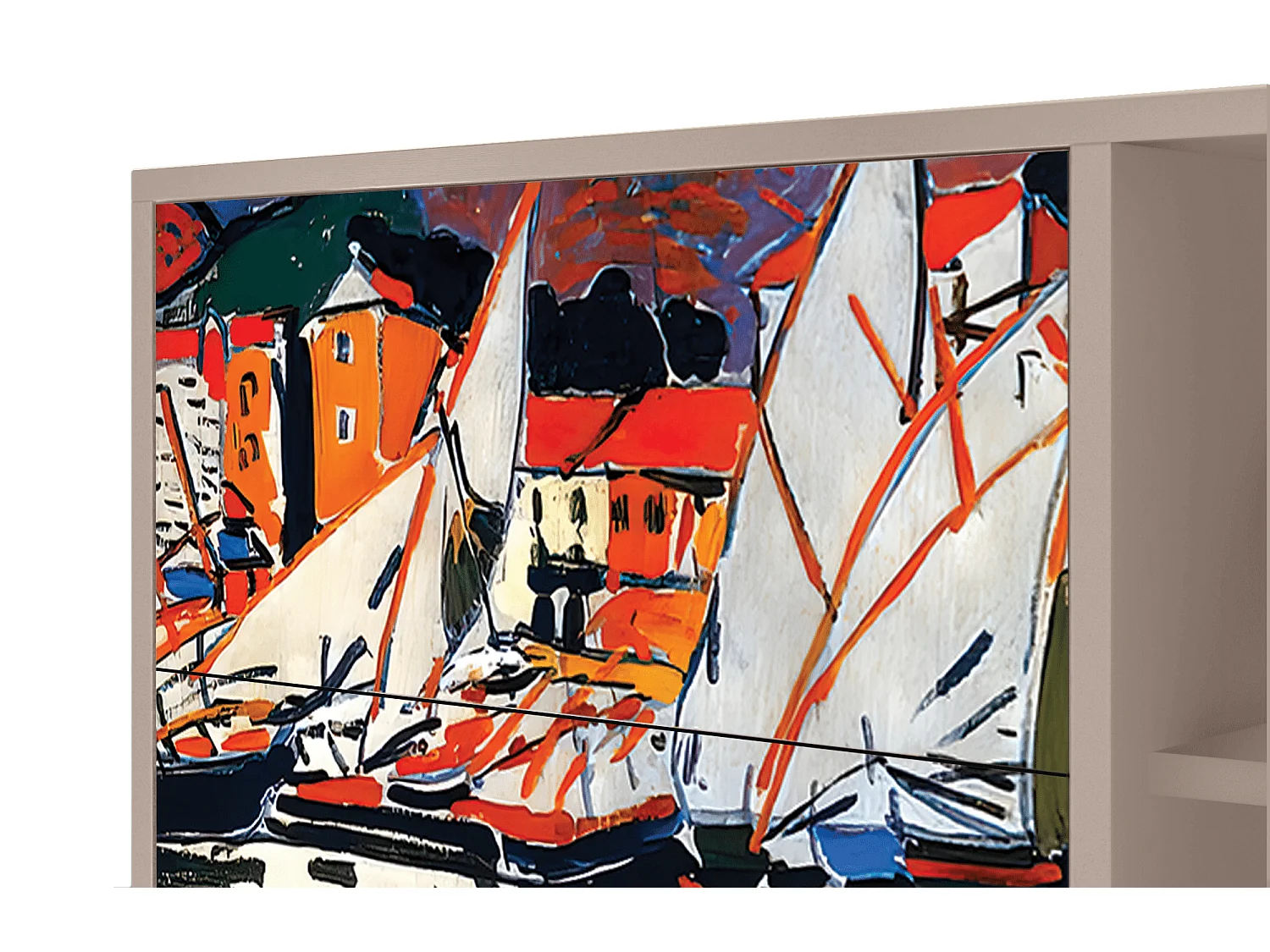 Aparador - 125x98x48 cm - BS2 - Le Séchage des voiles , Latte