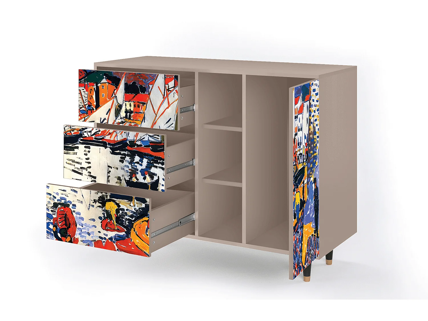 Aparador - 125x98x48 cm - BS2 - Le Séchage des voiles , Latte