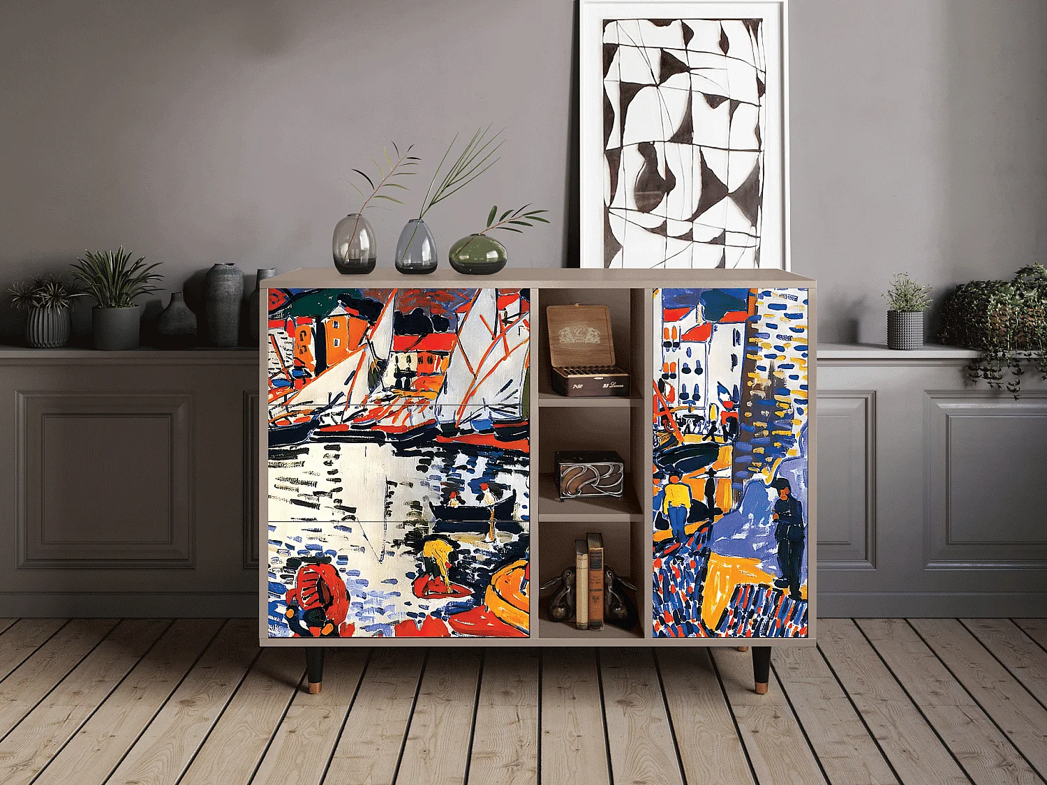 Aparador - 125x98x48 cm - BS2 - Le Séchage des voiles , Latte