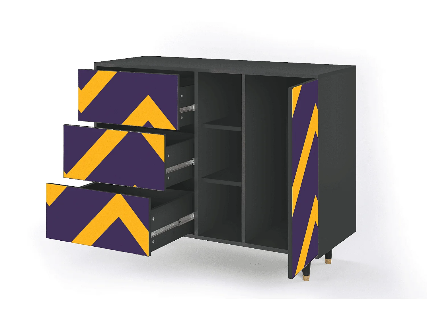 Buffet - 125x98x48 cm - BS2 - The Brightest Way, Anthracite