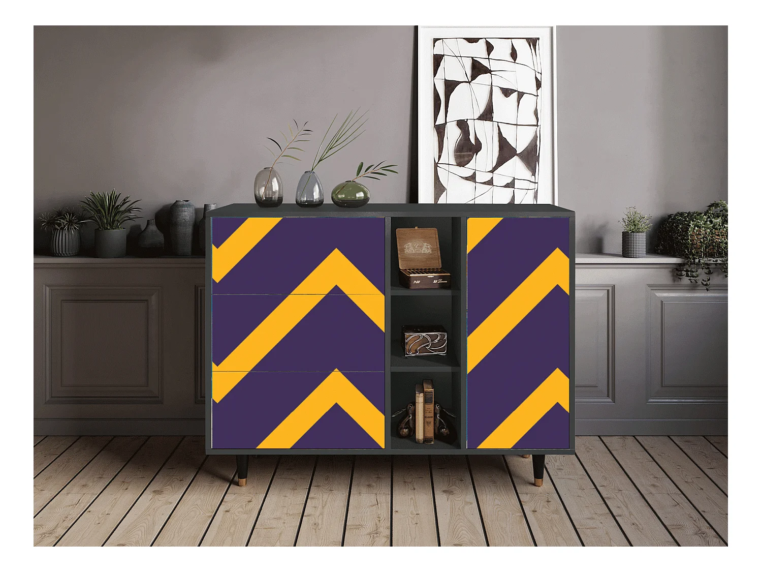 Buffet - 125x98x48 cm - BS2 - The Brightest Way, Anthracite