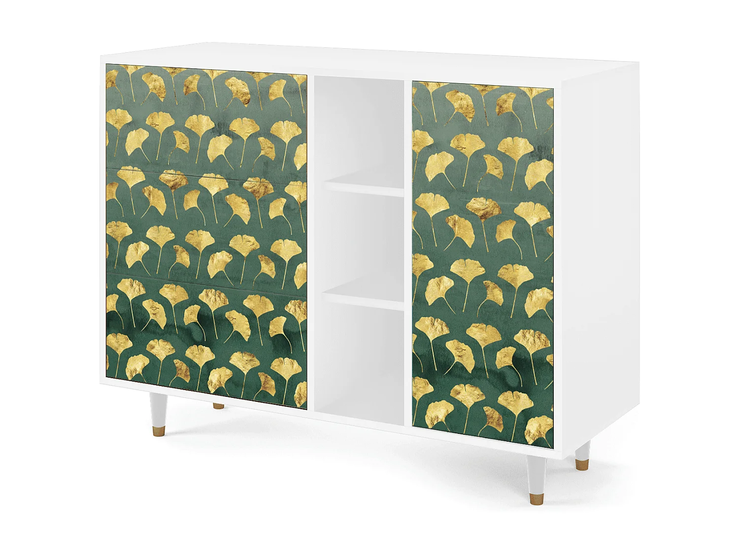 Credenza - 125x98x48 cm - BS2 - Gingko leaves, Bianco