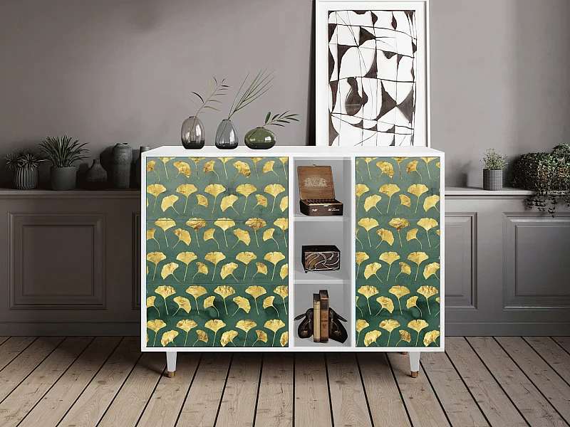 Aparador - 125x98x48 cm - BS2 - Gingko leaves, Blanco