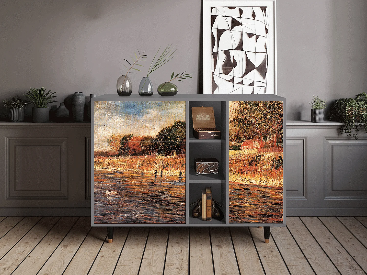 Dressoir - 125x98x48 cm - BS2 - The Banks, Grijs