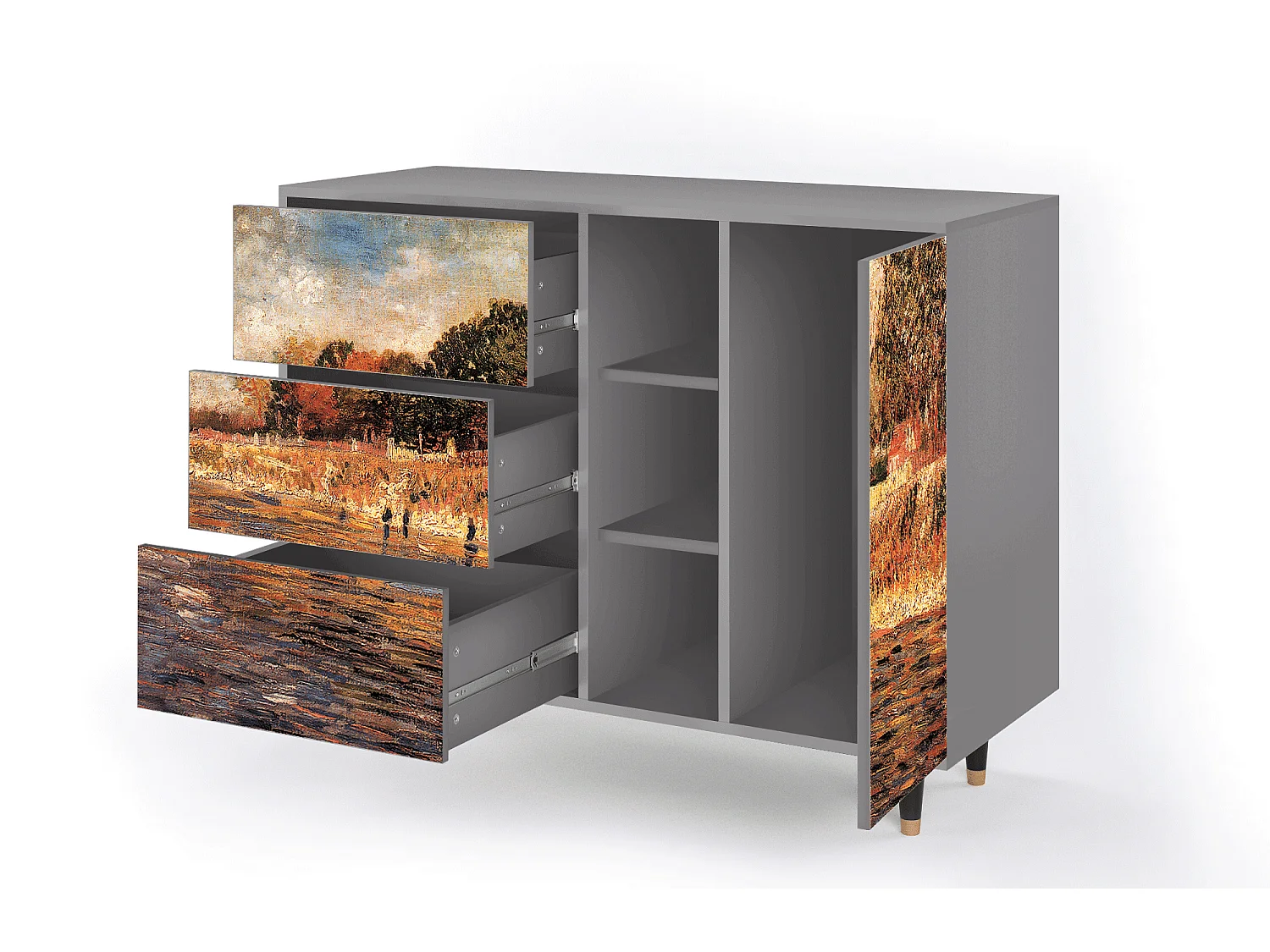 Dressoir - 125x98x48 cm - BS2 - The Banks, Grijs
