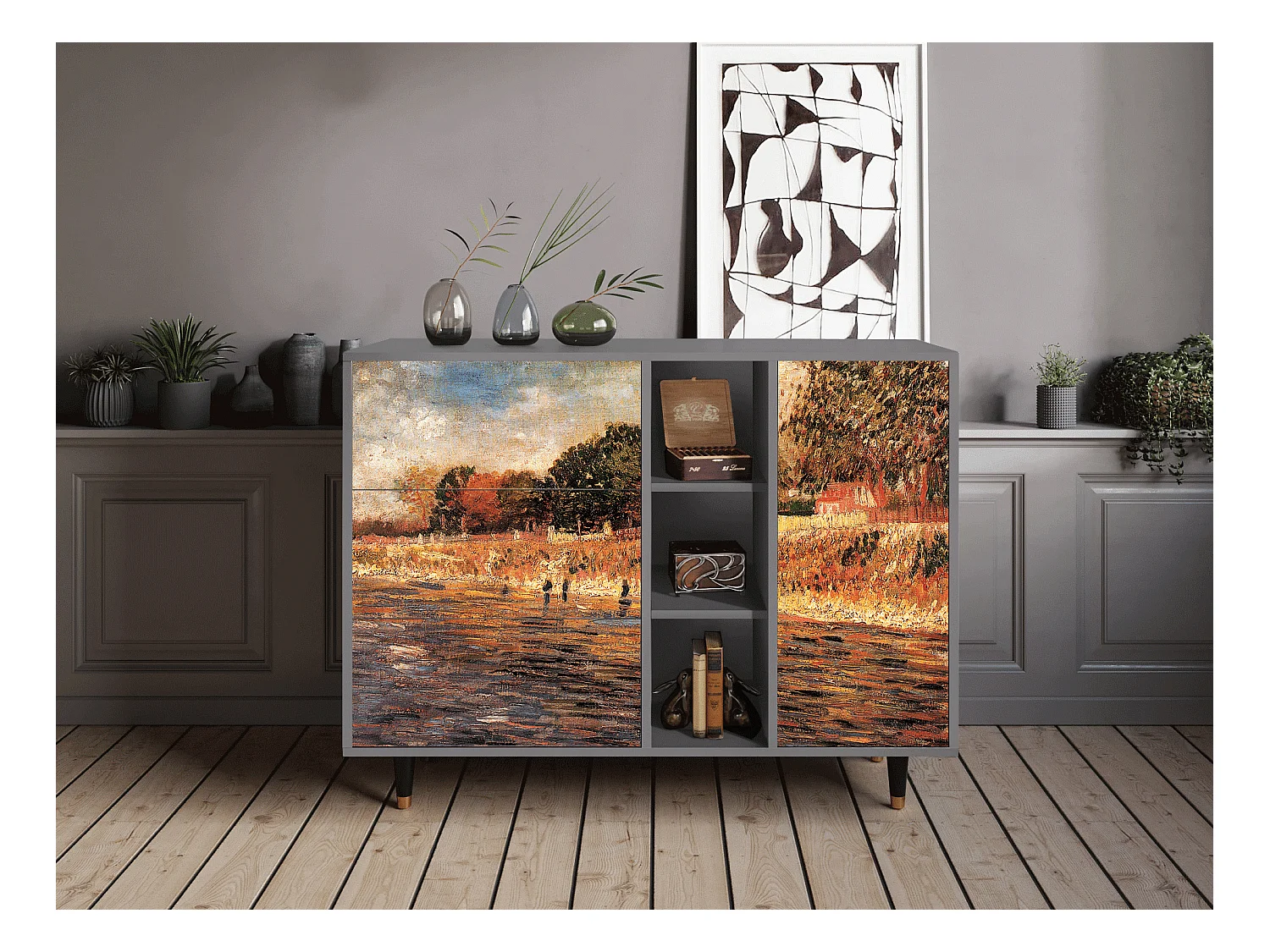 Buffet - 125x98x48 cm - BS2 - The Banks, Gris