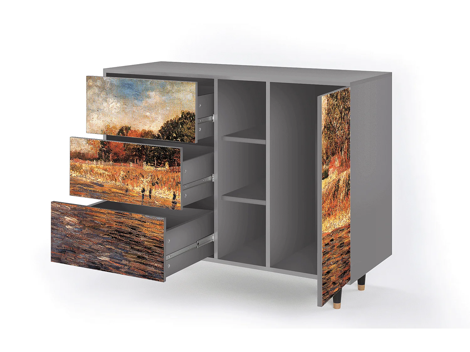 Buffet - 125x98x48 cm - BS2 - The Banks, Gris