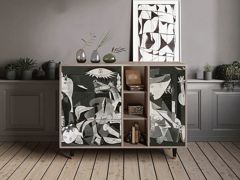 Buffet - 125x98x48 cm - BS2 - Guernica by Picasso, Latte