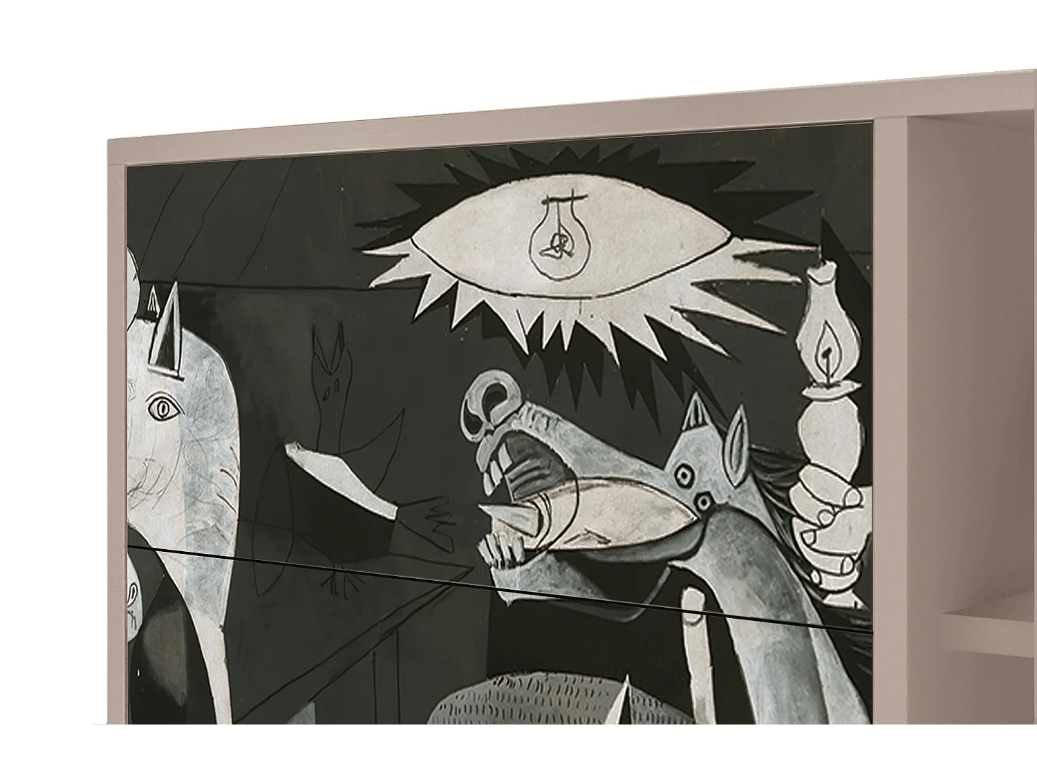 Buffet - 125x98x48 cm - BS2 - Guernica by Picasso, Latte